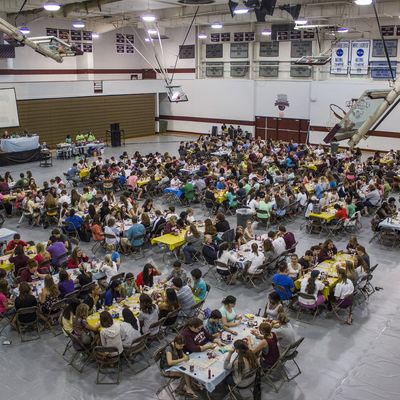 Players at a bingo night in a hall