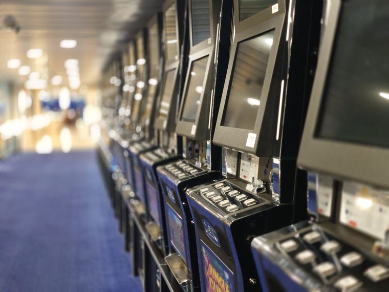 Row of video slot machines